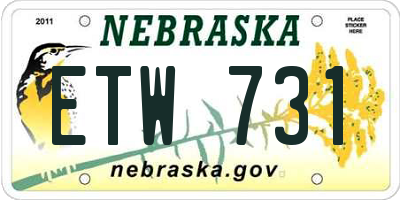 NE license plate ETW731