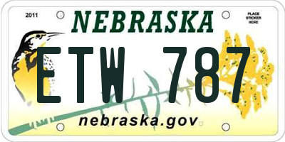 NE license plate ETW787