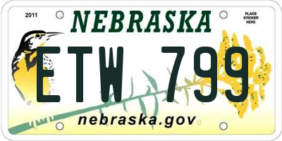 NE license plate ETW799