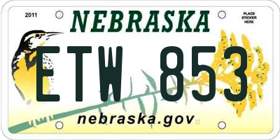 NE license plate ETW853
