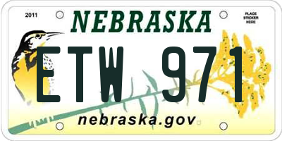 NE license plate ETW971