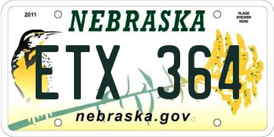 NE license plate ETX364
