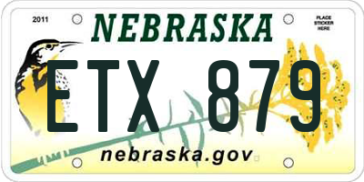 NE license plate ETX879