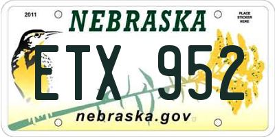 NE license plate ETX952