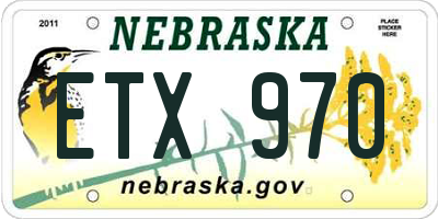 NE license plate ETX970