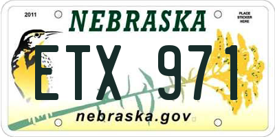 NE license plate ETX971