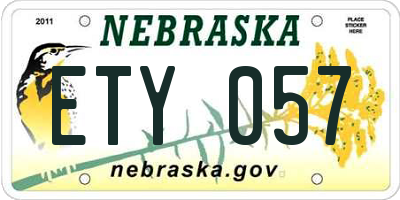 NE license plate ETY057