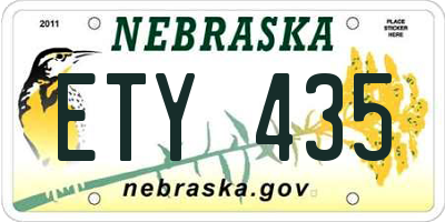 NE license plate ETY435