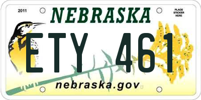 NE license plate ETY461