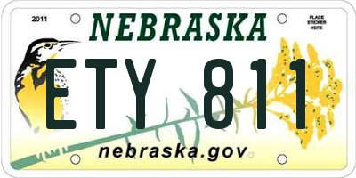 NE license plate ETY811