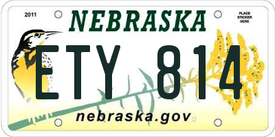 NE license plate ETY814