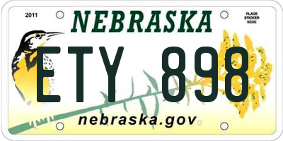 NE license plate ETY898