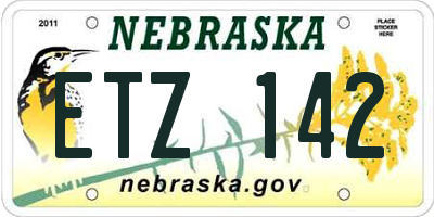 NE license plate ETZ142