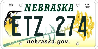 NE license plate ETZ274