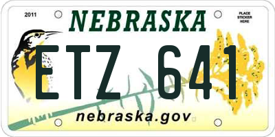 NE license plate ETZ641
