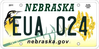 NE license plate EUA024