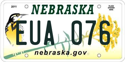NE license plate EUA076