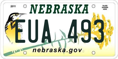 NE license plate EUA493