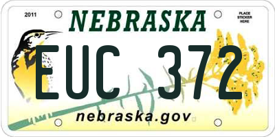 NE license plate EUC372