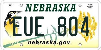 NE license plate EUE804