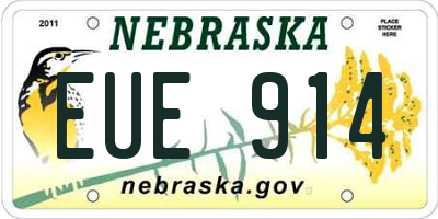 NE license plate EUE914