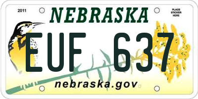NE license plate EUF637