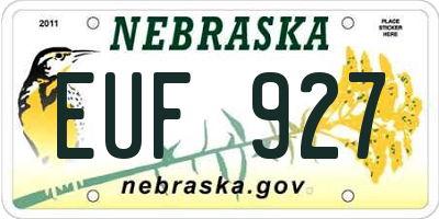 NE license plate EUF927