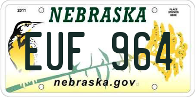 NE license plate EUF964