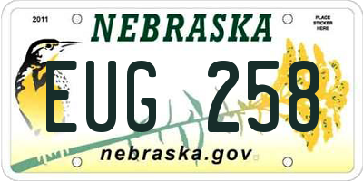 NE license plate EUG258