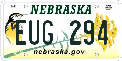 NE license plate EUG294