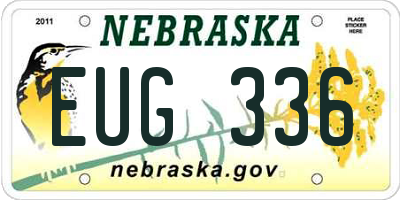 NE license plate EUG336