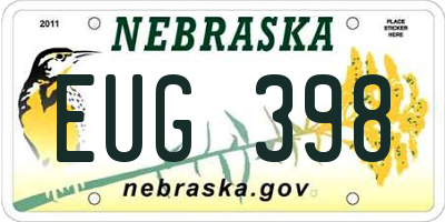 NE license plate EUG398