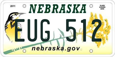 NE license plate EUG512