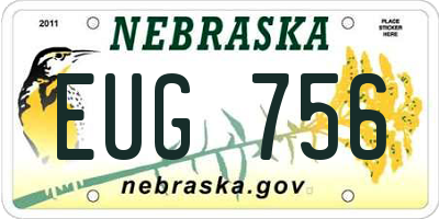 NE license plate EUG756