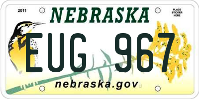 NE license plate EUG967