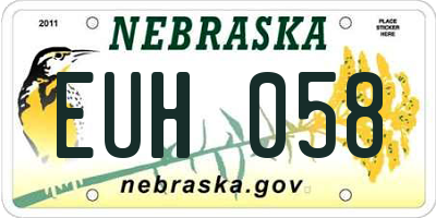 NE license plate EUH058