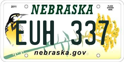 NE license plate EUH337