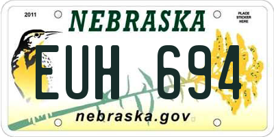 NE license plate EUH694
