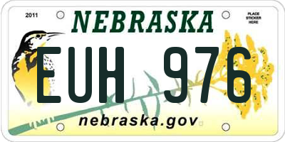 NE license plate EUH976