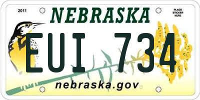 NE license plate EUI734