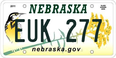 NE license plate EUK277