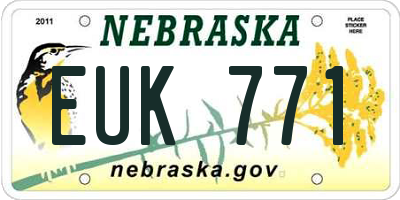 NE license plate EUK771