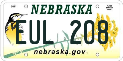 NE license plate EUL208