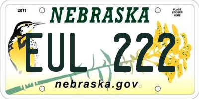 NE license plate EUL222