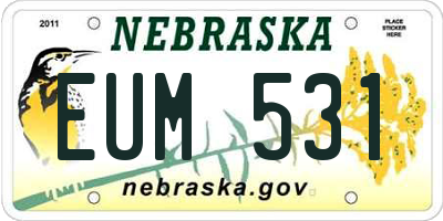 NE license plate EUM531