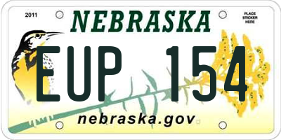 NE license plate EUP154