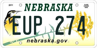 NE license plate EUP274