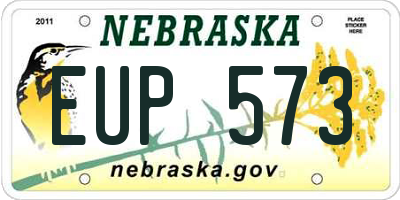 NE license plate EUP573