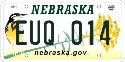 NE license plate EUQ014