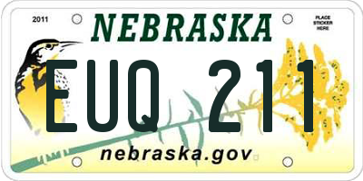 NE license plate EUQ211